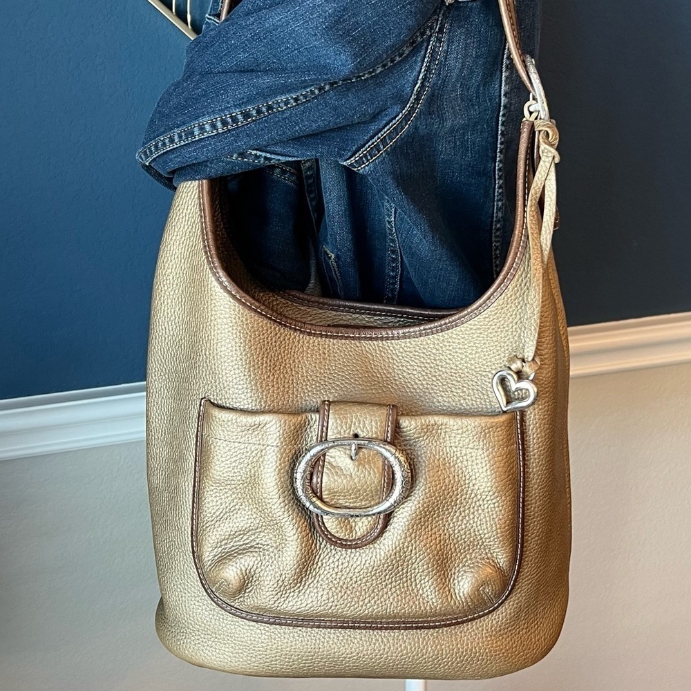 Brighton Gold Leather Shoulder Bag
